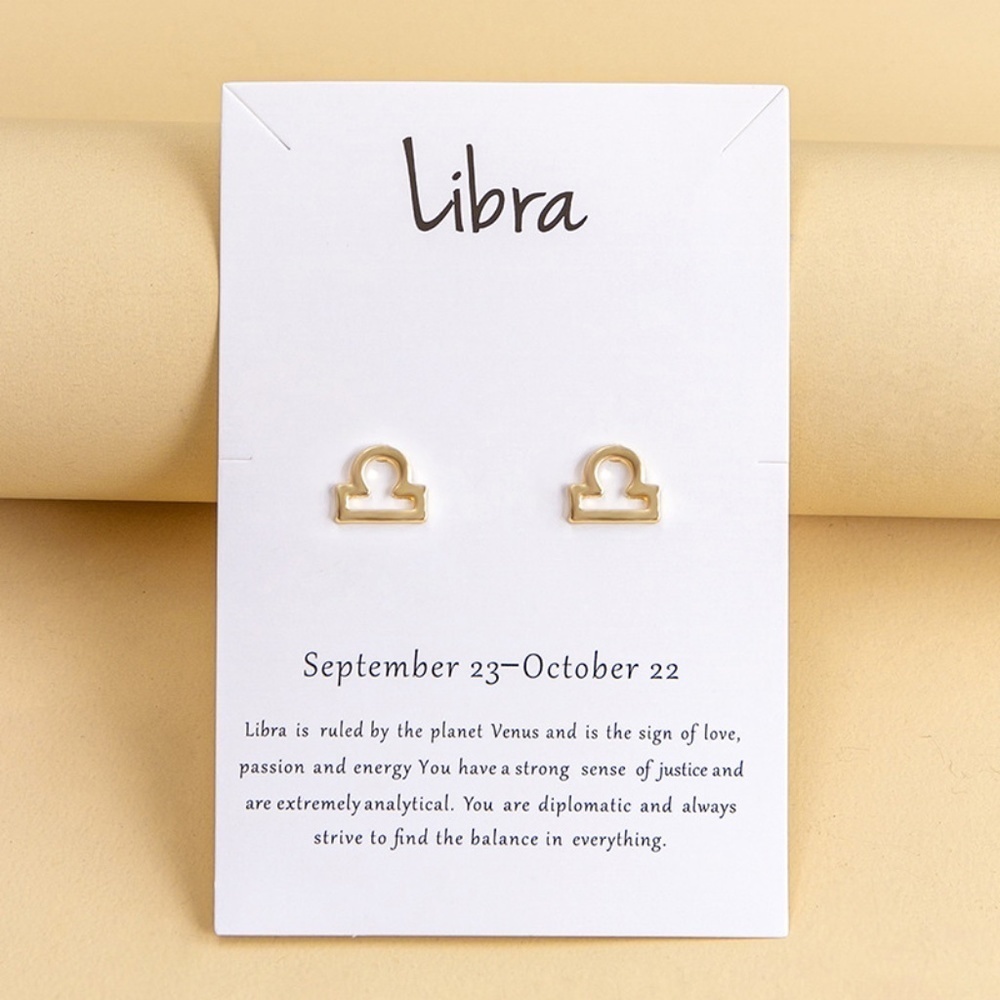 *JULANE* Gold Libra Fashion Horoscope Earrings
